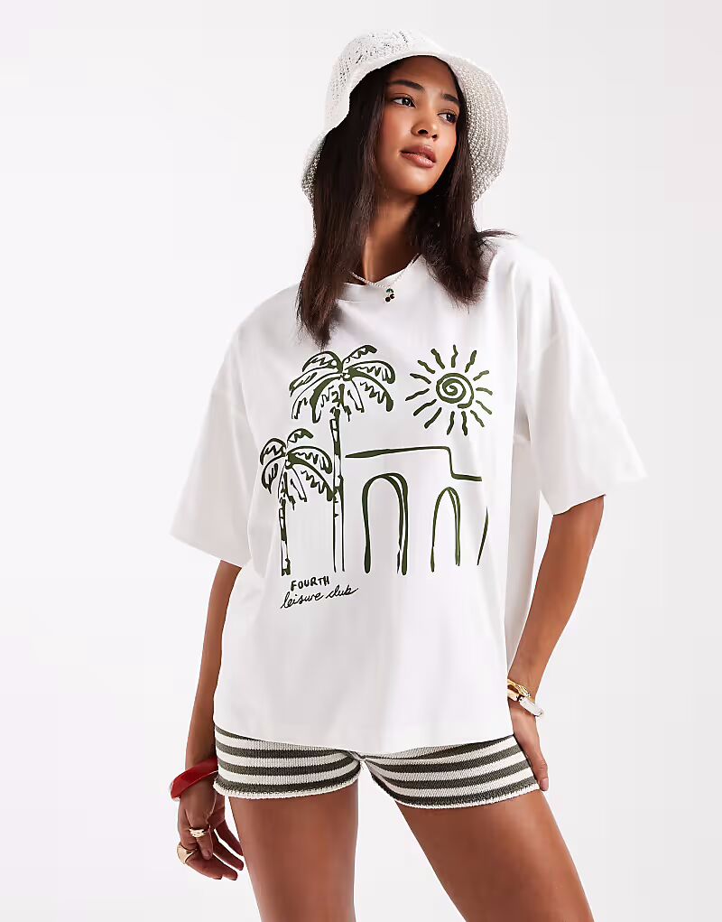 Футболка свободного кроя с принтом пальм 4th & Reckless в кремово-белом цвете
Футболка свободного кроя с принтом пальм 4th & Reckless в кремово-белом цвете