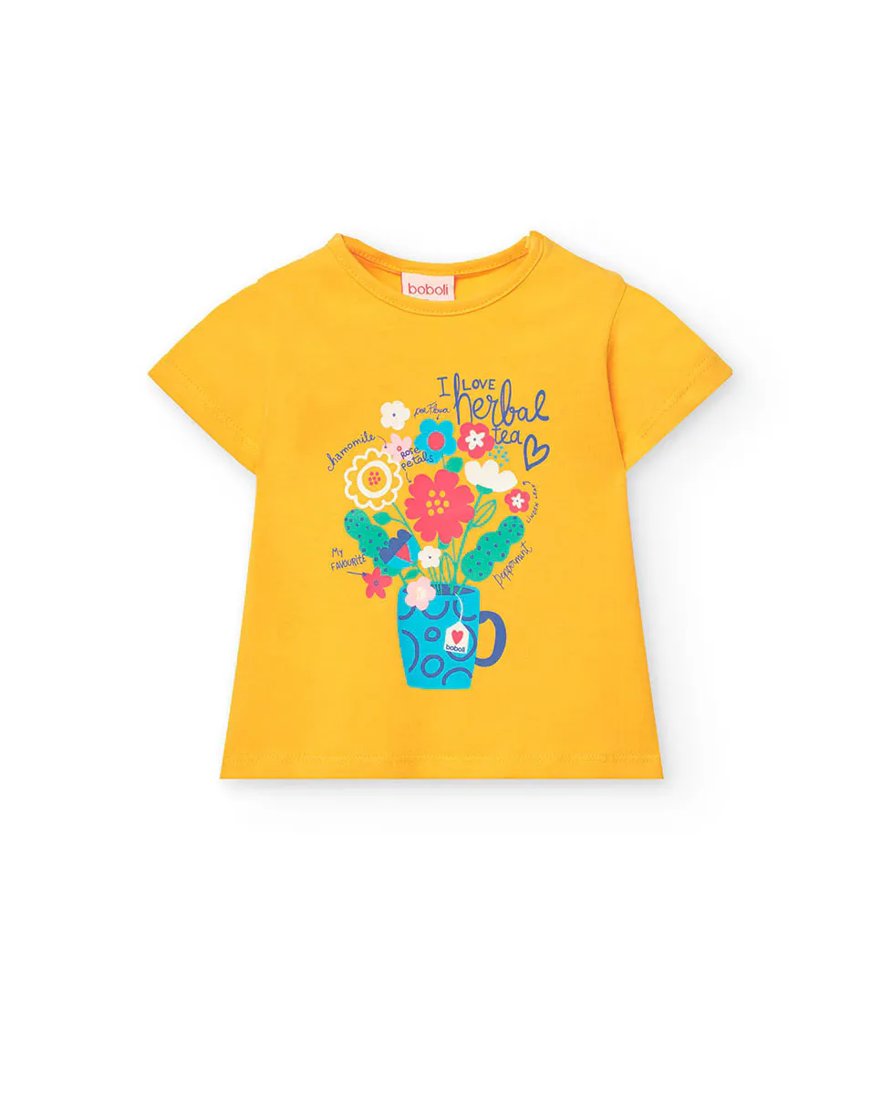 Футболка с короткими рукавами и круглым вырезом для девочки Boboli, горчичный
Футболка с короткими рукавами и круглым вырезом для девочки Boboli, горчичный