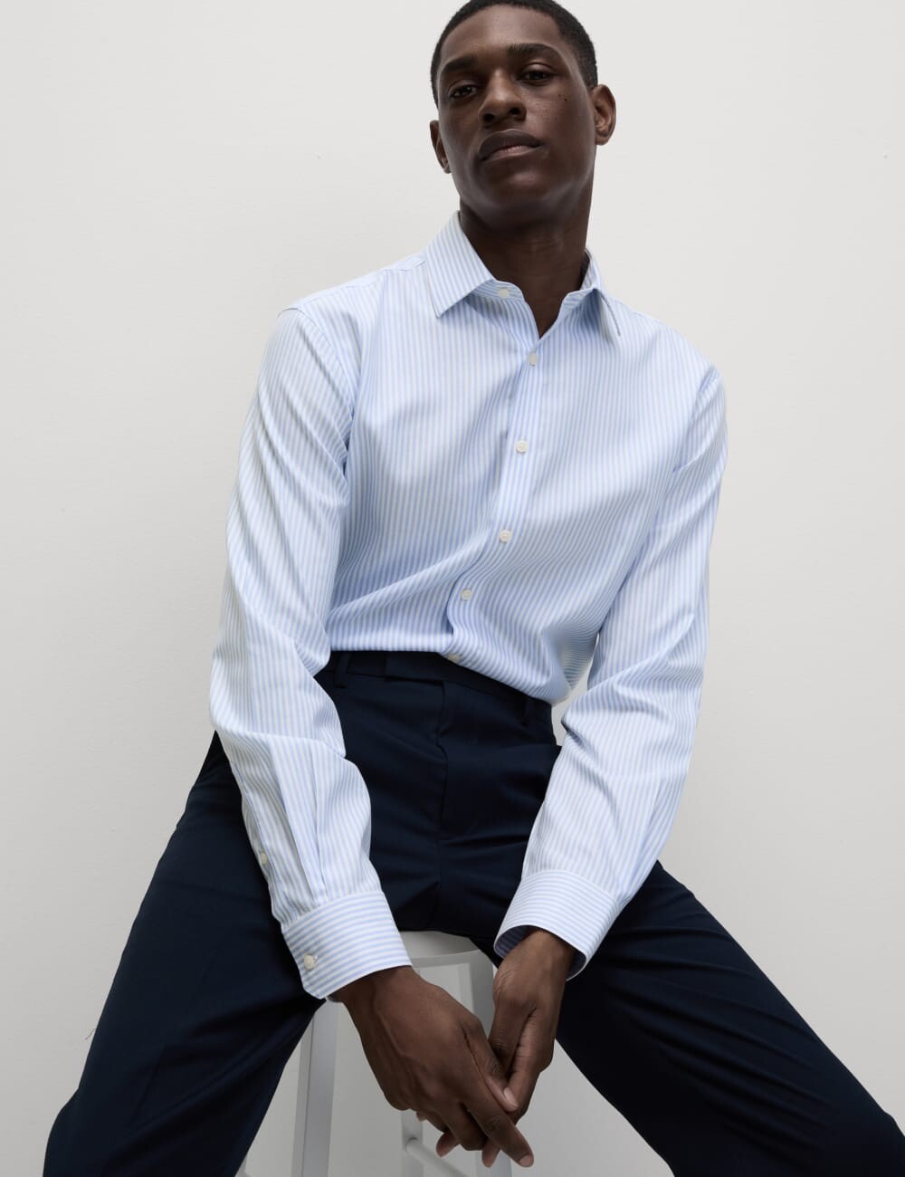 Рубашка Regular Fit Ultimate Non Iron Cotton в полоску Marks & Spencer, светло-голубой
Рубашка Regular Fit Ultimate Non Iron Cotton в полоску Marks & Spencer, светло-голубой