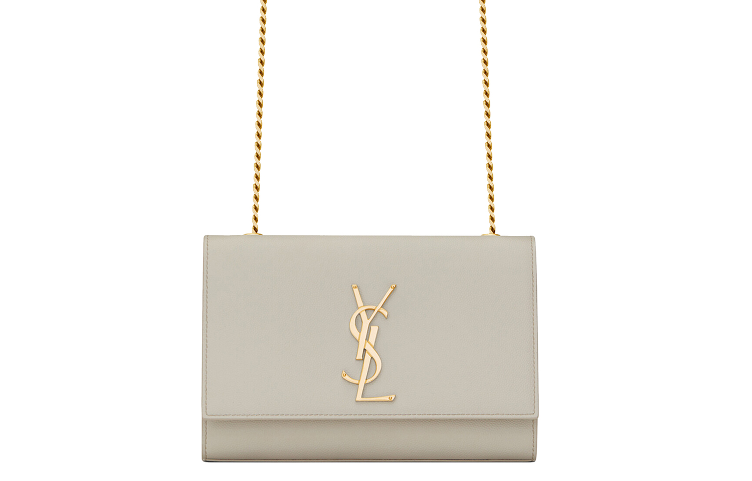 Сумка через плечо Saint Laurent из зернистой кожи с цепью, белая
Сумка через плечо Saint Laurent из зернистой кожи с цепью, белая