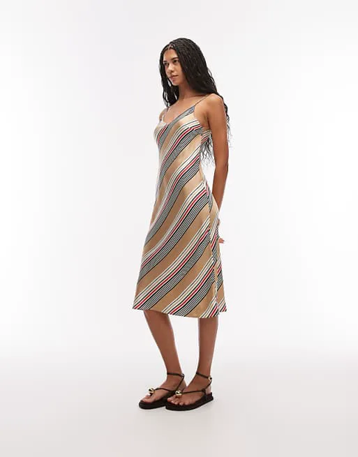 Бежевое платье-комбинация в полоску & Other Stories
Бежевое платье-комбинация в полоску & Other Stories