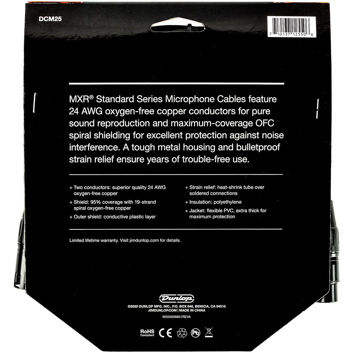 Микрофонный кабель MXR XLR, 25 футов, черный
Микрофонный кабель MXR XLR, 25 футов, черный