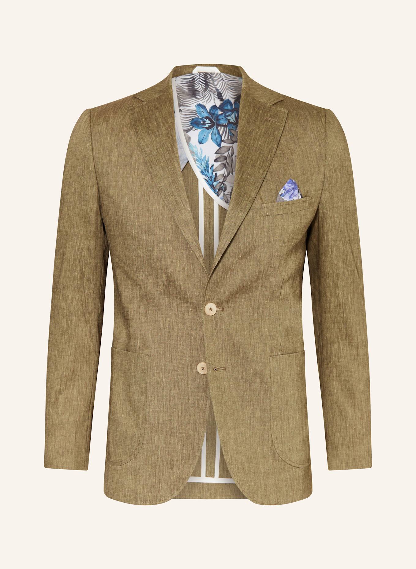 Пиджак очень облегающего кроя с льном Paul, зеленый 
Пиджак очень облегающего кроя с льном Paul, зеленый