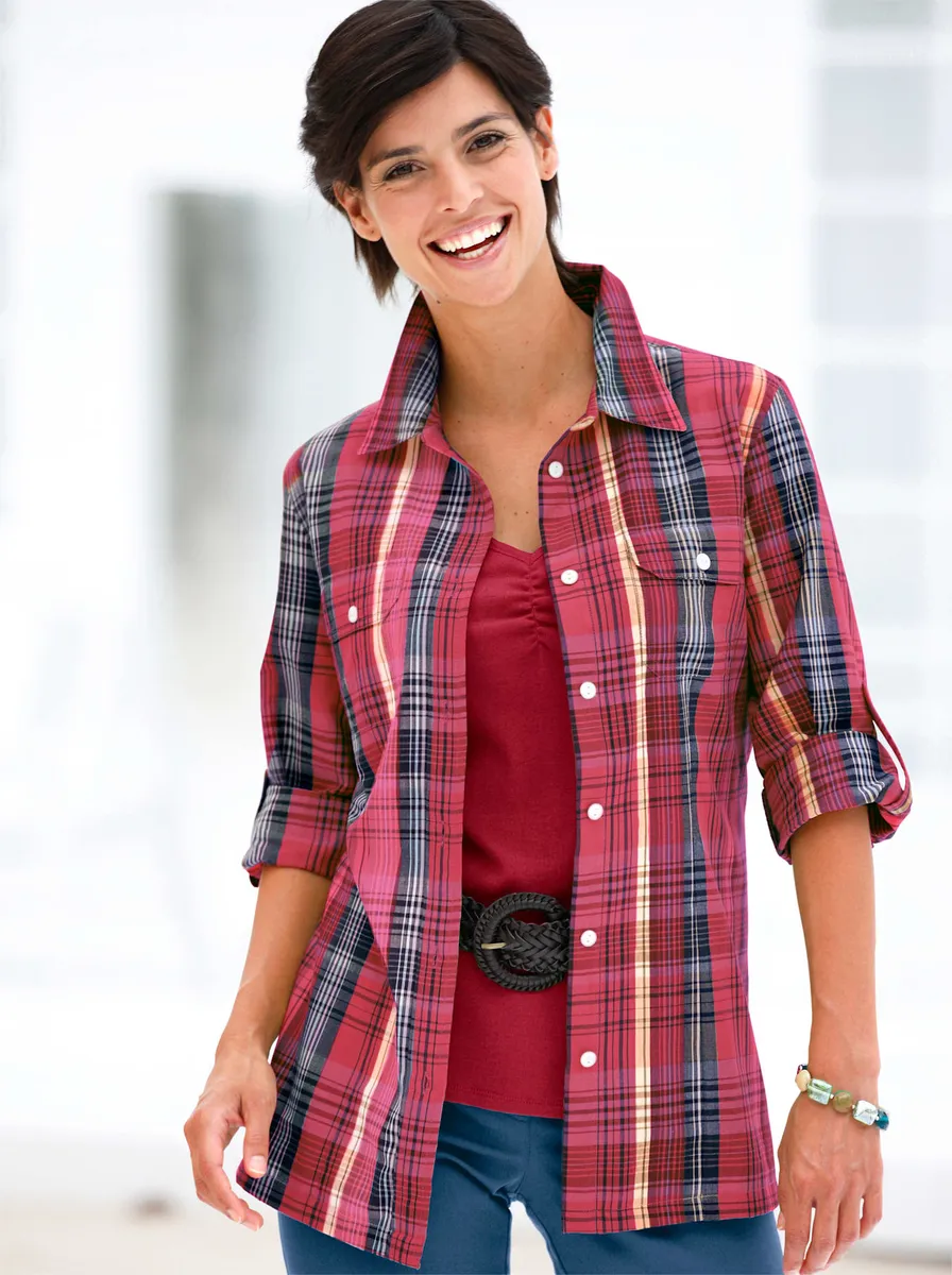 Повседневный образ блузка в клетку Casual Looks, красный
Повседневный образ блузка в клетку Casual Looks, красный