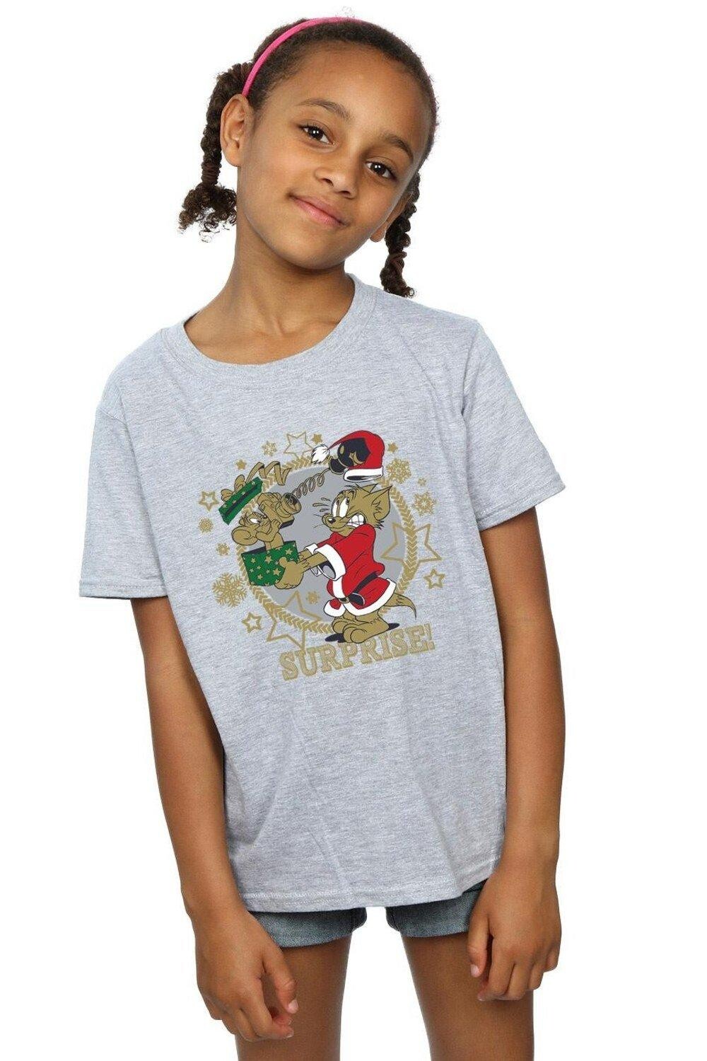 Хлопковая футболка с рождественским сюрпризом Tom & Jerry, серый
Хлопковая футболка с рождественским сюрпризом Tom & Jerry, серый