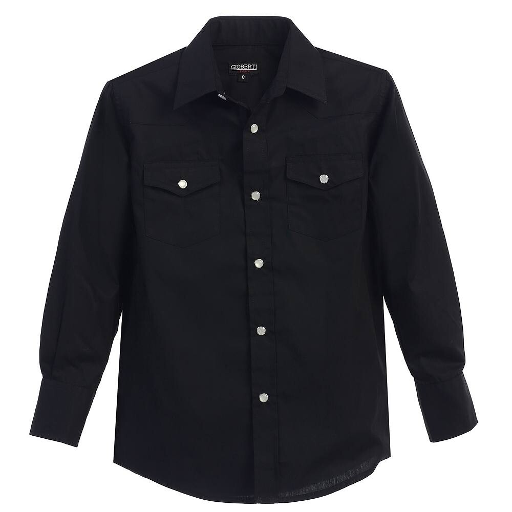 Gioberti Детская повседневная однотонная рубашка в стиле вестерн с длинными рукавами и жемчужными кнопками, черный
Gioberti Детская повседневная однотонная рубашка в стиле вестерн с длинными рукавами и жемчужными кнопками, черный