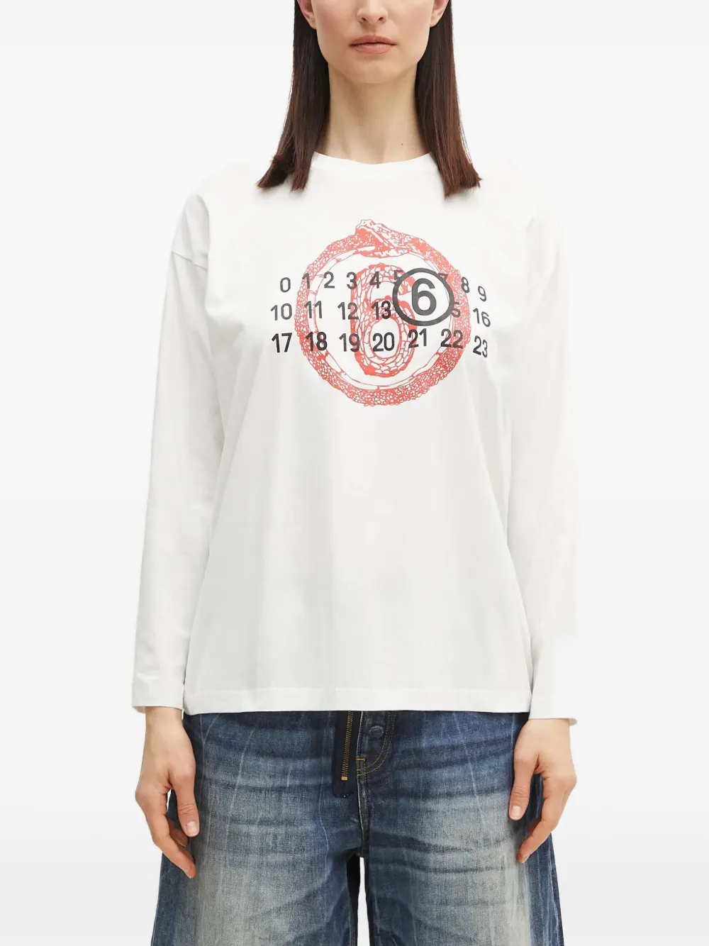 Футболка с длинными рукавами и принтом MM6 Maison Margiela, белый
Футболка с длинными рукавами и принтом MM6 Maison Margiela, белый