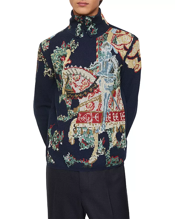 Шерстяной свитер с геральдическим рыцарем Burberry, мультиколор
Шерстяной свитер с геральдическим рыцарем Burberry, мультиколор