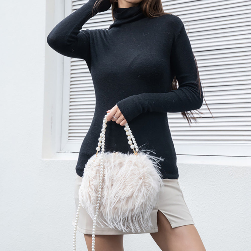 Сумка из искусственного меха с цепочкой и жемчужной ручкой / сумка через плечо / сумка через плечо Fashnzfab, бежевый
Сумка из искусственного меха с цепочкой и жемчужной ручкой / сумка через плечо / сумка через плечо Fashnzfab, бежевый