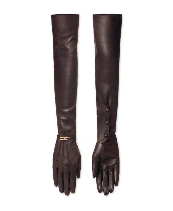 Длинные перчатки из кожи наппа с декоративными элементами. Elisabetta Franchi, коричневый
Длинные перчатки из кожи наппа с декоративными элементами. Elisabetta Franchi, коричневый