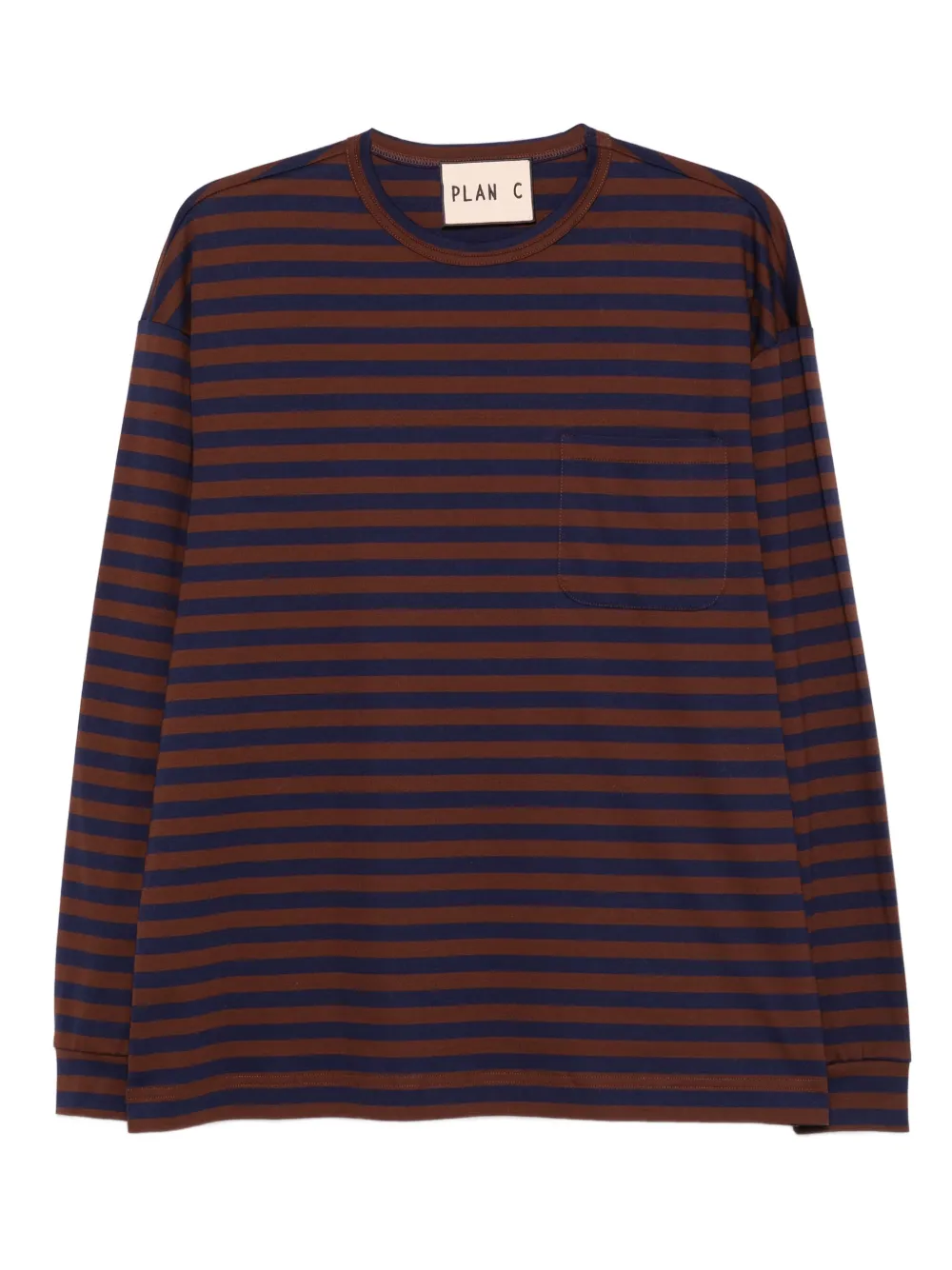 Футболка в полоску с карманами Plan C, коричневый
Футболка в полоску с карманами Plan C, коричневый