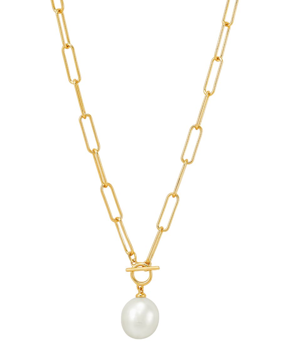 Кулон из культивированного пресноводного жемчуга (11 x 9 мм) в виде скрепки, длина 43 см Macy's, Gold Over Silver
Кулон из культивированного пресноводного жемчуга (11 x 9 мм) в виде скрепки, длина 43 см Macy's, Gold Over Silver