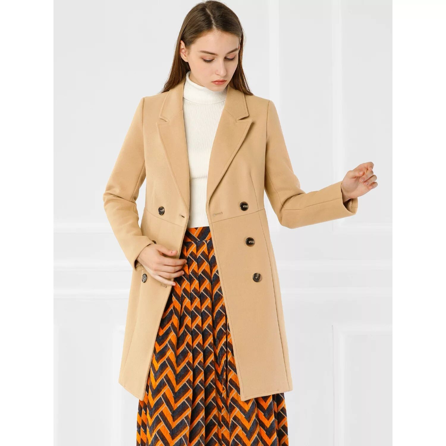 Женский двубортный зимний длинный плащ с зубчатыми лацканами ALLEGRA K
Женский двубортный зимний длинный плащ с зубчатыми лацканами ALLEGRA K