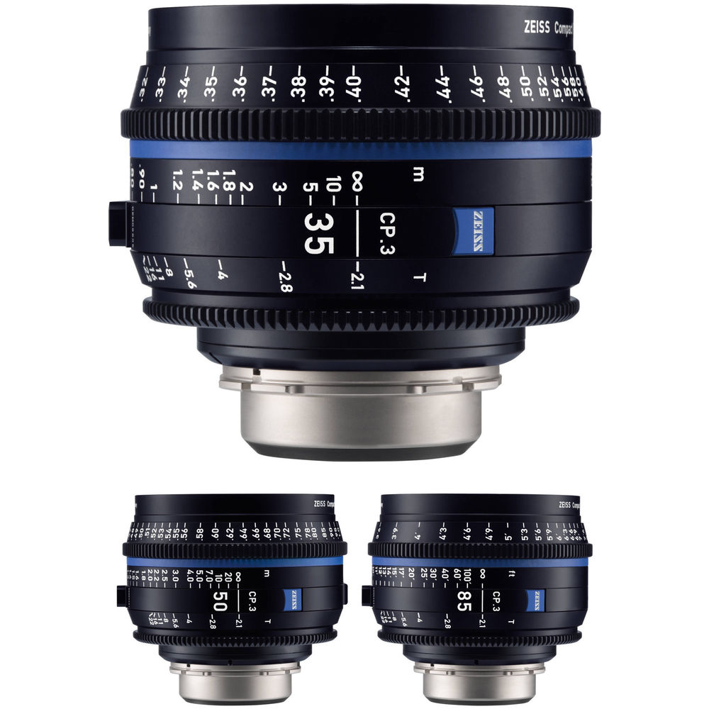 Комплект из трех объективов ZEISS CP.3 35, 50, 85 мм (крепление EF, ножки)
Комплект из трех объективов ZEISS CP.3 35, 50, 85 мм (крепление EF, ножки)