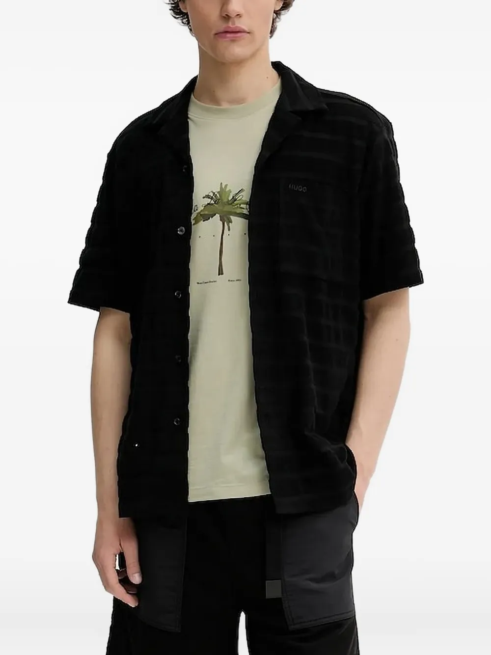 Полосатая махровая рубашка HUGO, черный
Полосатая махровая рубашка HUGO, черный