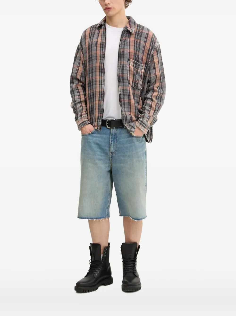 Клетчатая рубашка на молнии от Зейна Won Hundred, оранжевый
Клетчатая рубашка на молнии от Зейна Won Hundred, оранжевый