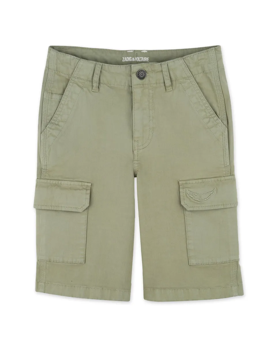 Однотонные шорты-бермуды для мальчиков с карманами-карго Zadig & Voltaire, темно-зеленый
Однотонные шорты-бермуды для мальчиков с карманами-карго Zadig & Voltaire, темно-зеленый