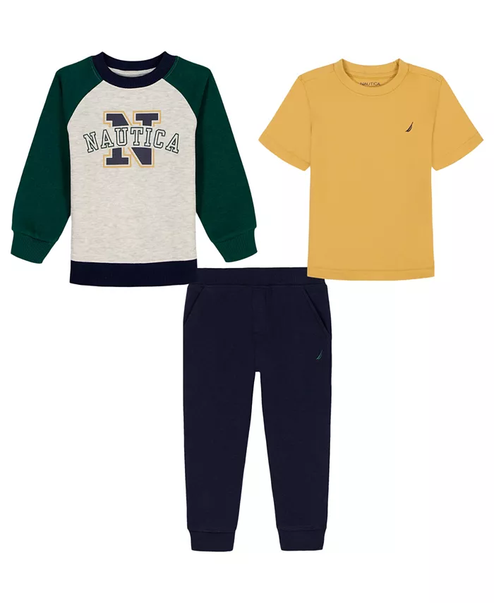 Мальчики 2T-7 3-предметный комплект футболка и джоггеры Nautica, мультиколор
Мальчики 2T-7 3-предметный комплект футболка и джоггеры Nautica, мультиколор