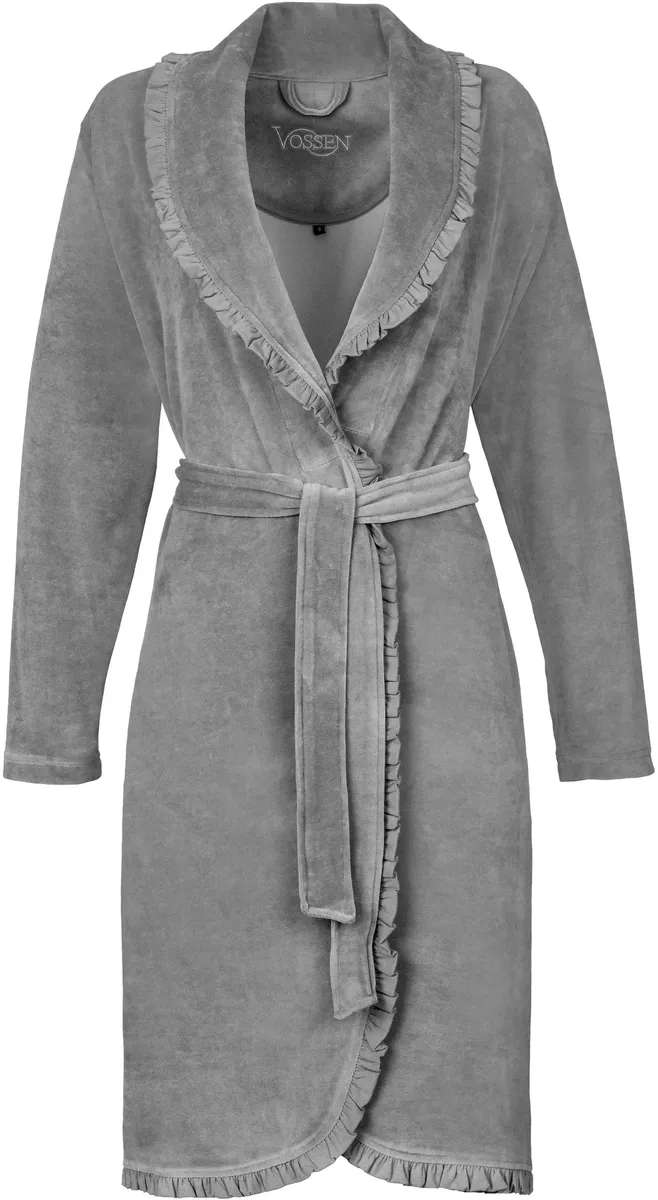 Женский халат Vossen "Ариэль" (1 шт.), в игривом дизайне, серый 
Женский халат Vossen "Ариэль" (1 шт.), в игривом дизайне, серый