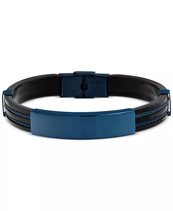 Мужской черный резиновый браслет с двумя тросами из нержавеющей стали Blackjack, blue/black
Мужской черный резиновый браслет с двумя тросами из нержавеющей стали Blackjack, blue/black
