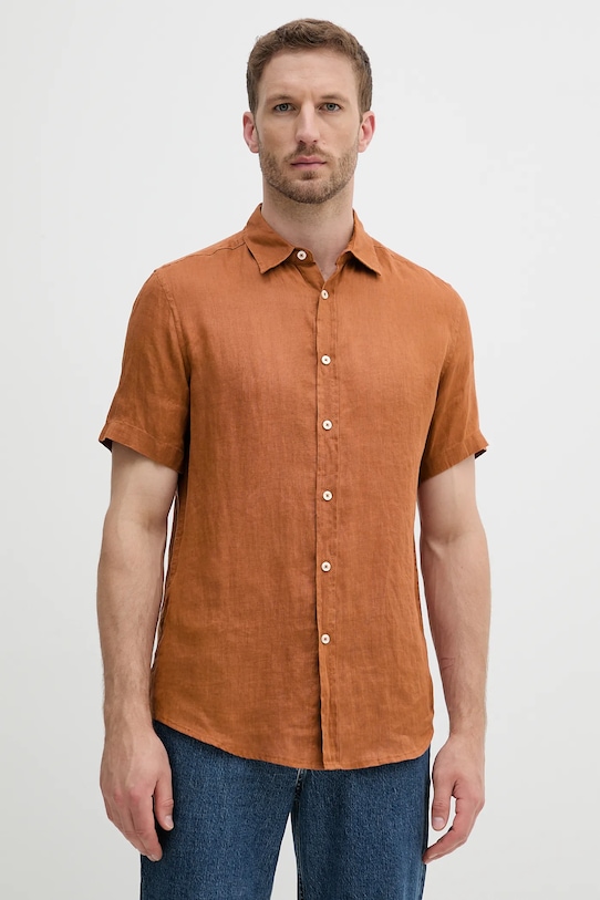 Льняная рубашка United Colors Of Benetton, оранжевый
Льняная рубашка United Colors Of Benetton, оранжевый