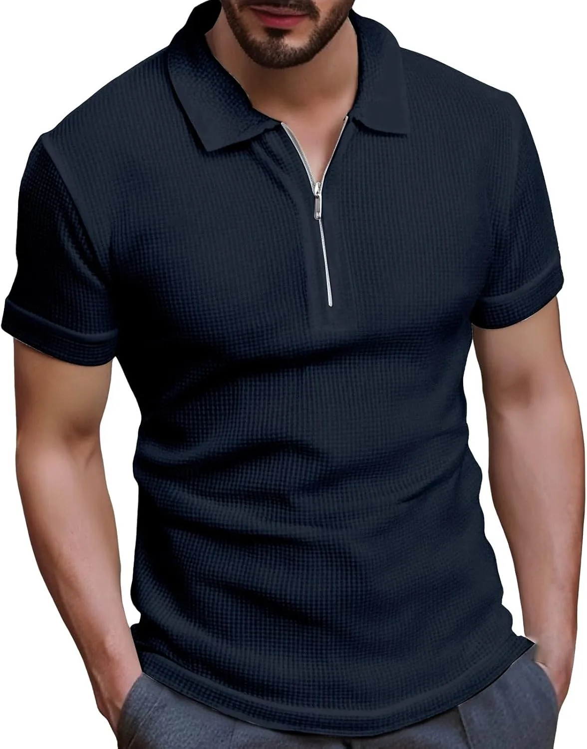 Футболка Casual для мужчин с лацканом и молнией, Slim Fit
Футболка Casual для мужчин с лацканом и молнией, Slim Fit