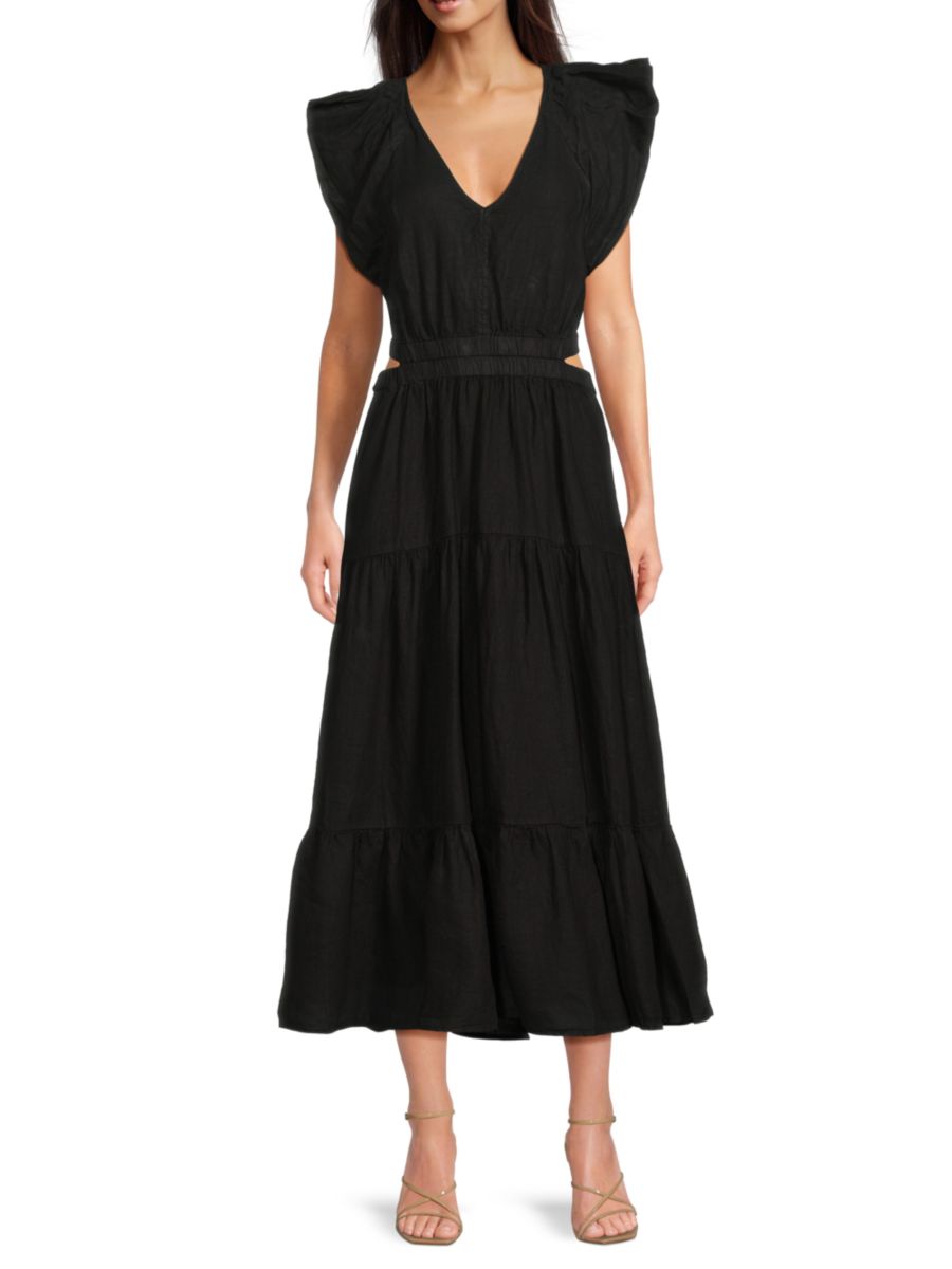 Платье миди из льна цвета рыжего с вырезами и многоярусным лифом Velvet by Graham & Spencer, черный
Платье миди из льна цвета рыжего с вырезами и многоярусным лифом Velvet by Graham & Spencer, черный