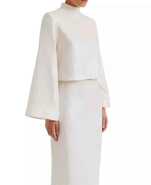 Топ с длинными рукавами и пайетками Malina, белый
Топ с длинными рукавами и пайетками Malina, белый