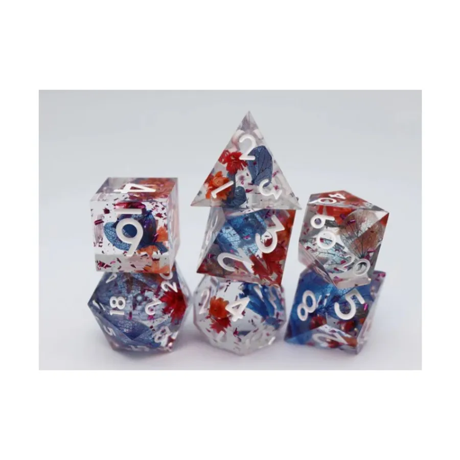 Набор Sharp Edge Resin Poly — Blooming Tempest с белым (7), Dice Sets - Sharp Edge & Assorted (Foam Brain Games)
Набор Sharp Edge Resin Poly — Blooming Tempest с белым (7), Dice Sets - Sharp Edge & Assorted (Foam Brain Games)