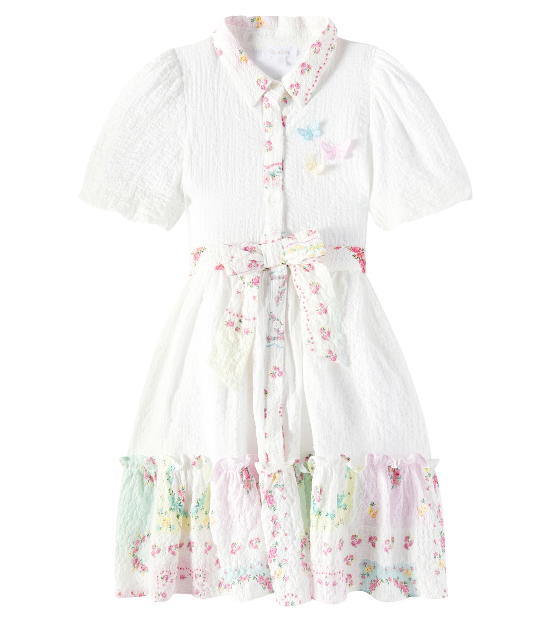 Платье-рубашка из хлопка с цветочным принтом Patachou, белый 
Платье-рубашка из хлопка с цветочным принтом Patachou, белый