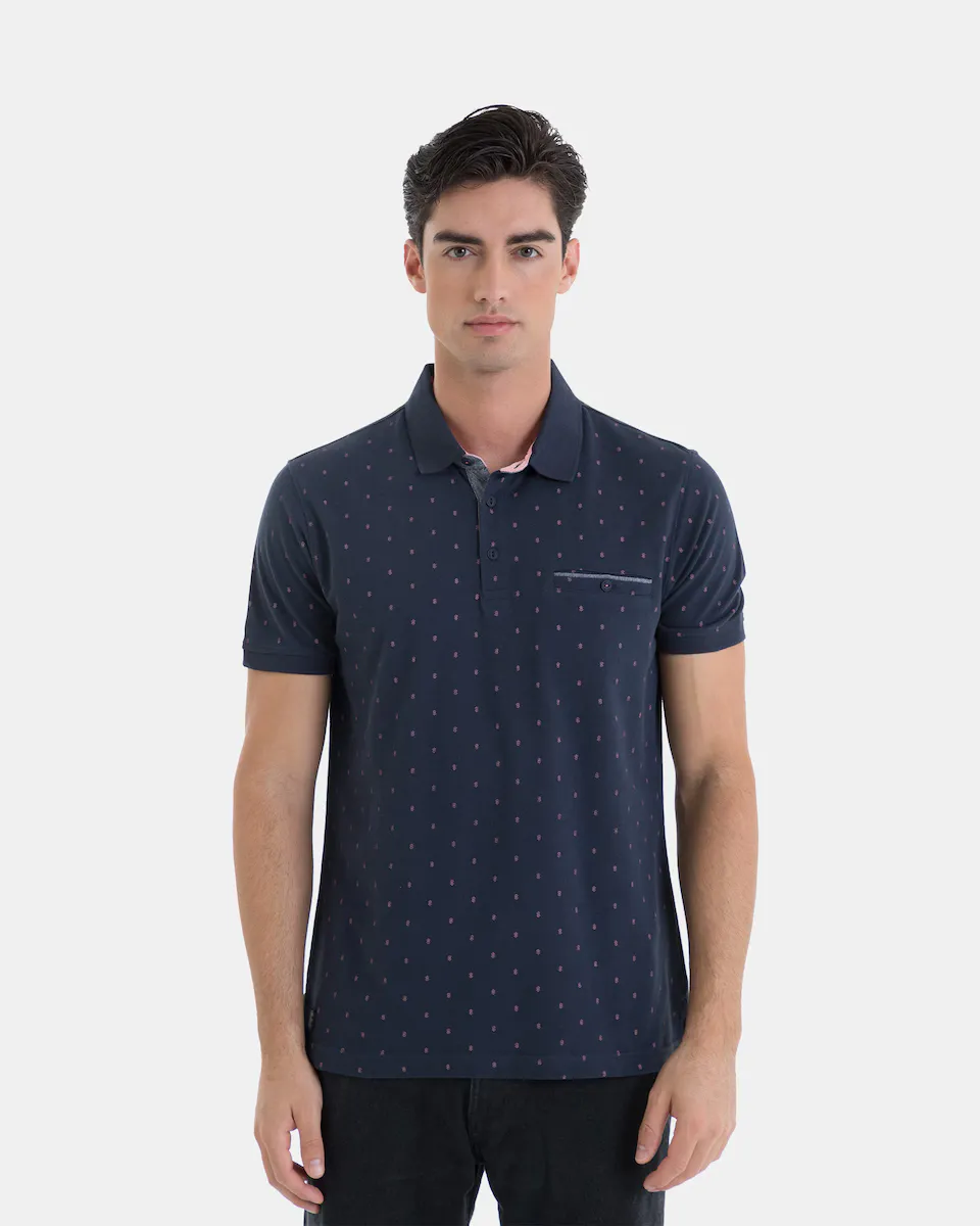 Мужская рубашка-поло из 100% хлопка пике, стандартного кроя, с синим принтом Massana, синий
Мужская рубашка-поло из 100% хлопка пике, стандартного кроя, с синим принтом Massana, синий