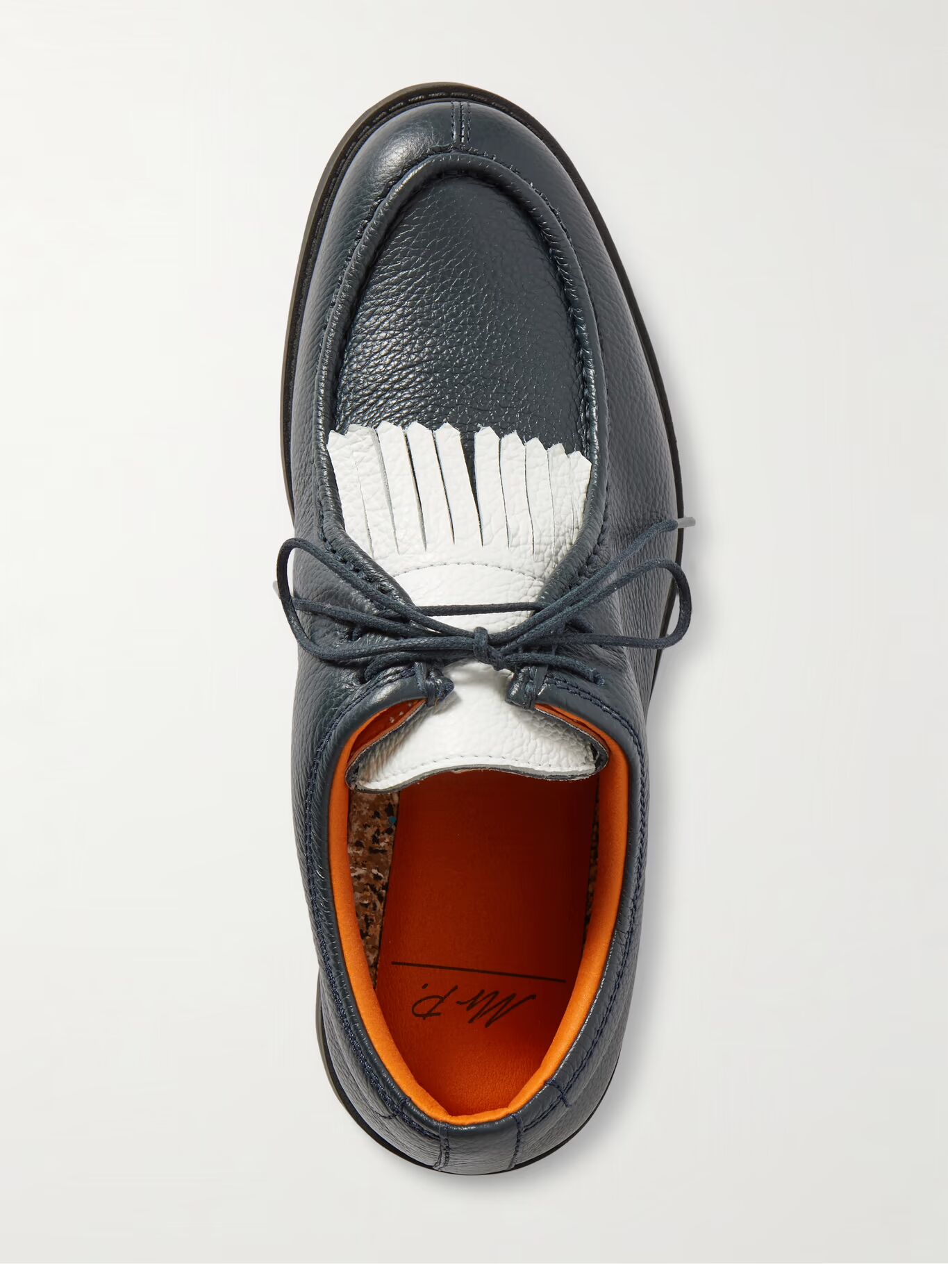 Туфли для гольфа из натуральной кожи с бахромой MR P., синий
Туфли для гольфа из натуральной кожи с бахромой MR P., синий