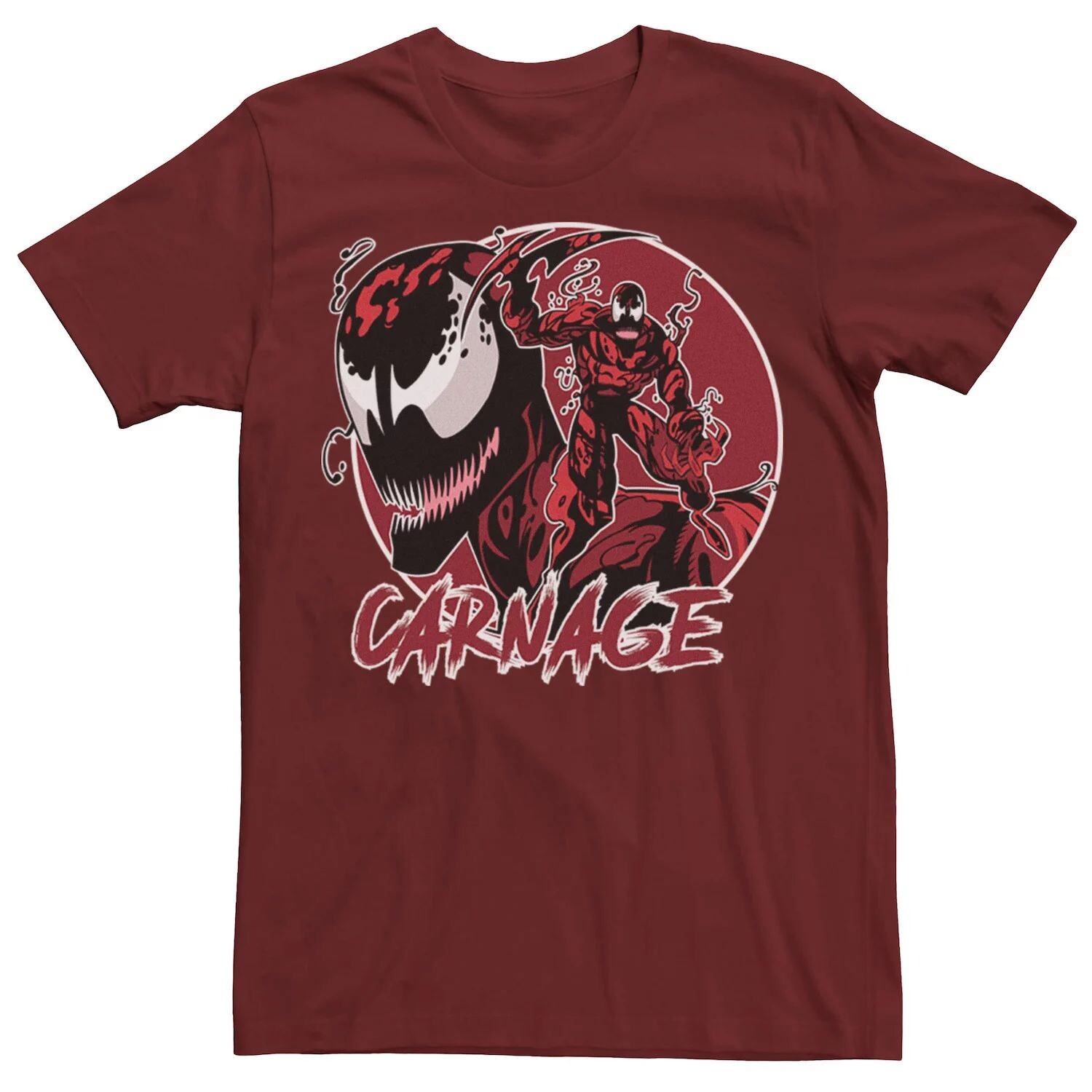 Мужская футболка с портретом Marvel Carnage Circle Licensed Character 
Мужская футболка с портретом Marvel Carnage Circle Licensed Character