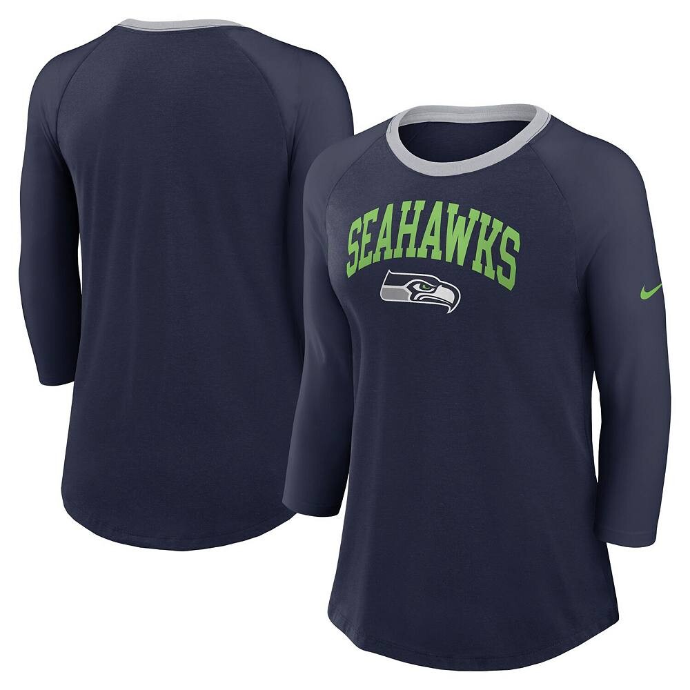 Женская темно-синяя футболка Nike College Seattle Seahawks с рукавами 3/4 реглан, цвет Sea Navy
Женская темно-синяя футболка Nike College Seattle Seahawks с рукавами 3/4 реглан, цвет Sea Navy