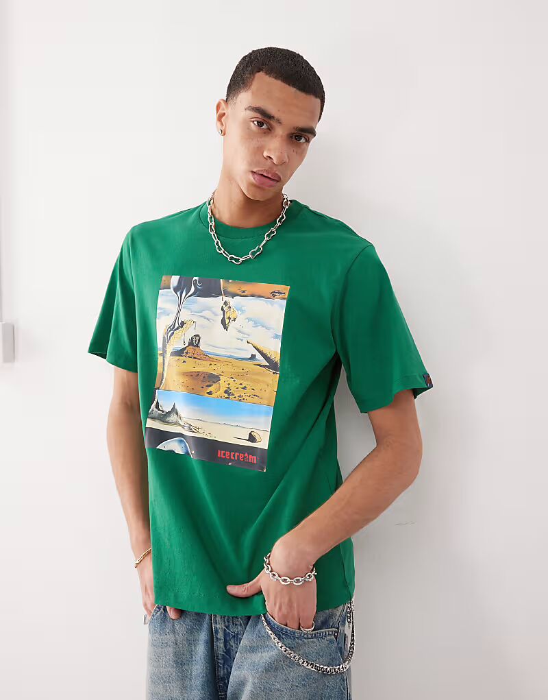 Футболка с короткими рукавами и принтом ICECREAM dreamscape зеленого цвета
Футболка с короткими рукавами и принтом ICECREAM dreamscape зеленого цвета