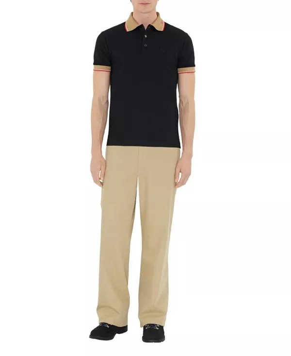 Хлопковая рубашка-поло с логотипом Burberry, черный
Хлопковая рубашка-поло с логотипом Burberry, черный