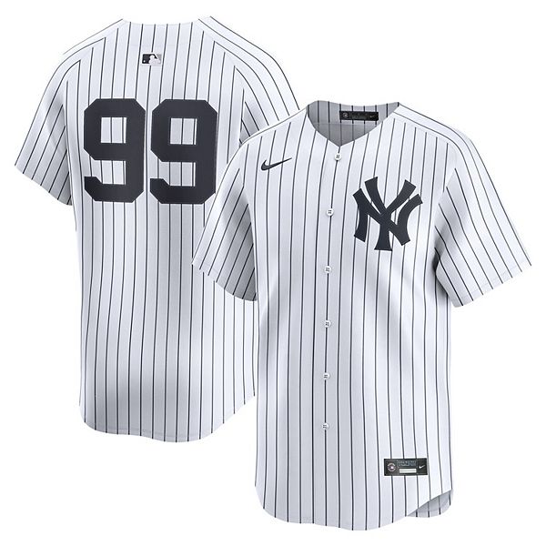 Мужская домашняя лимитированная футболка игрока New York Yankees Аарона Джаджа белого цвета Nike
Мужская домашняя лимитированная футболка игрока New York Yankees Аарона Джаджа белого цвета Nike