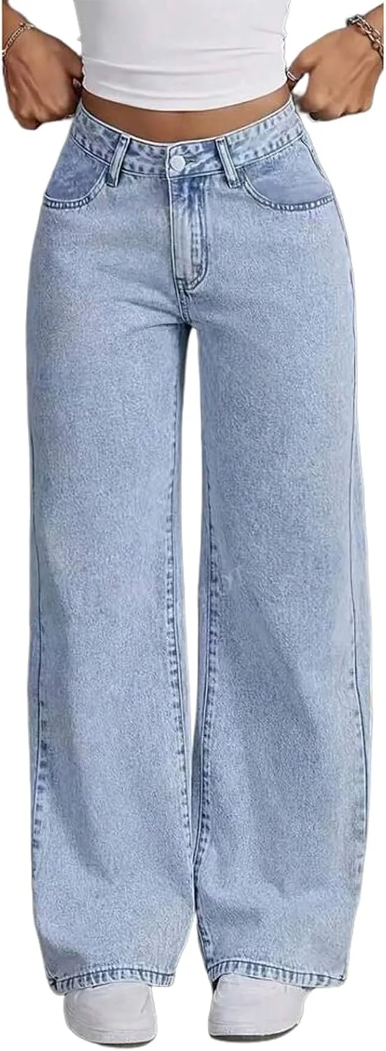 Прямые джинсы для женщин Baggy High Waisted Wide Leg Denim Pant Boyfriend Tummy Control Vintage KAJXZ
Прямые джинсы для женщин Baggy High Waisted Wide Leg Denim Pant Boyfriend Tummy Control Vintage KAJXZ