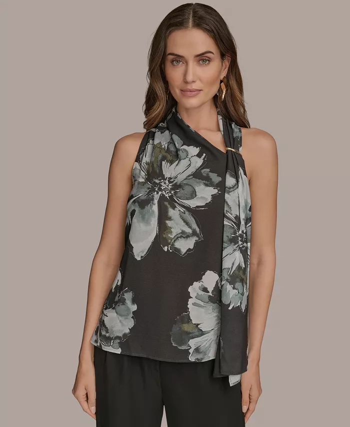 Женский топ-шарф без рукавов с принтом Donna Karan New York, черный
Женский топ-шарф без рукавов с принтом Donna Karan New York, черный