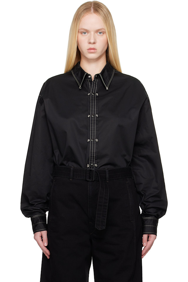 Расшитая металлом рубашка Lemaire, черный
Расшитая металлом рубашка Lemaire, черный