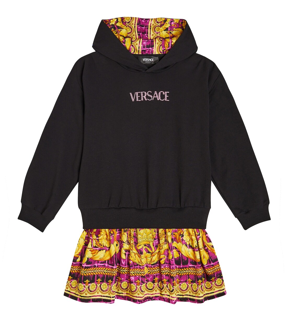 Платье из смесового хлопка с логотипом Versace Kids, черный
Платье из смесового хлопка с логотипом Versace Kids, черный