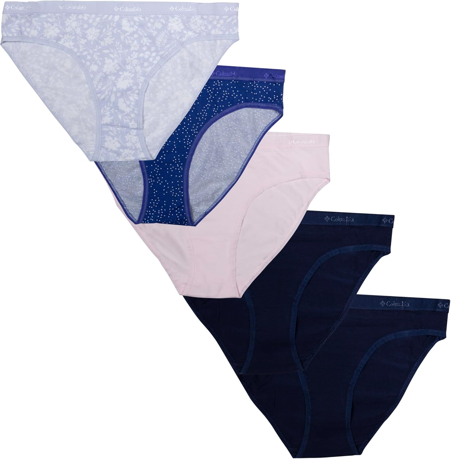 Columbia женские бикини из 4-сторонней растягивающейся хлопковой ткани, набор из 5 штук, Snow Drift Floral Assorted
Columbia женские бикини из 4-сторонней растягивающейся хлопковой ткани, набор из 5 штук, Snow Drift Floral Assorted
