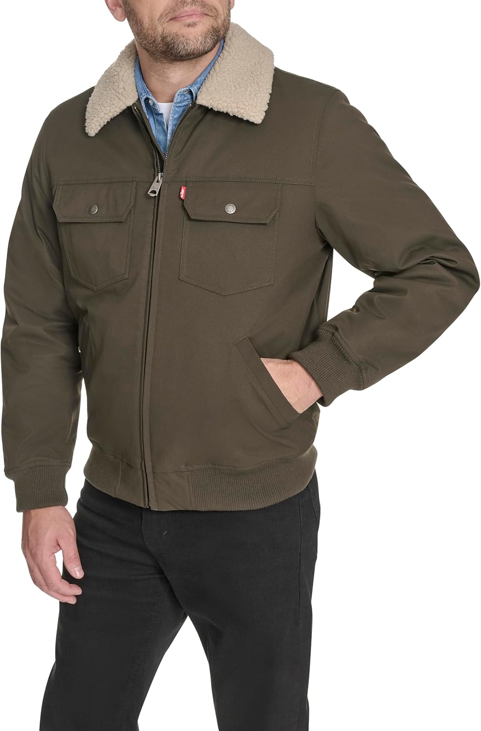 Мужская куртка-бомбер Levi's с подкладкой из шерпы и отложным воротником, Olive
Мужская куртка-бомбер Levi's с подкладкой из шерпы и отложным воротником, Olive