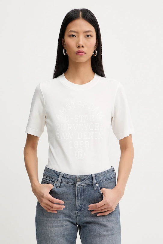 Текстовая хлопковая футболка G-Star, бежевый
Текстовая хлопковая футболка G-Star, бежевый