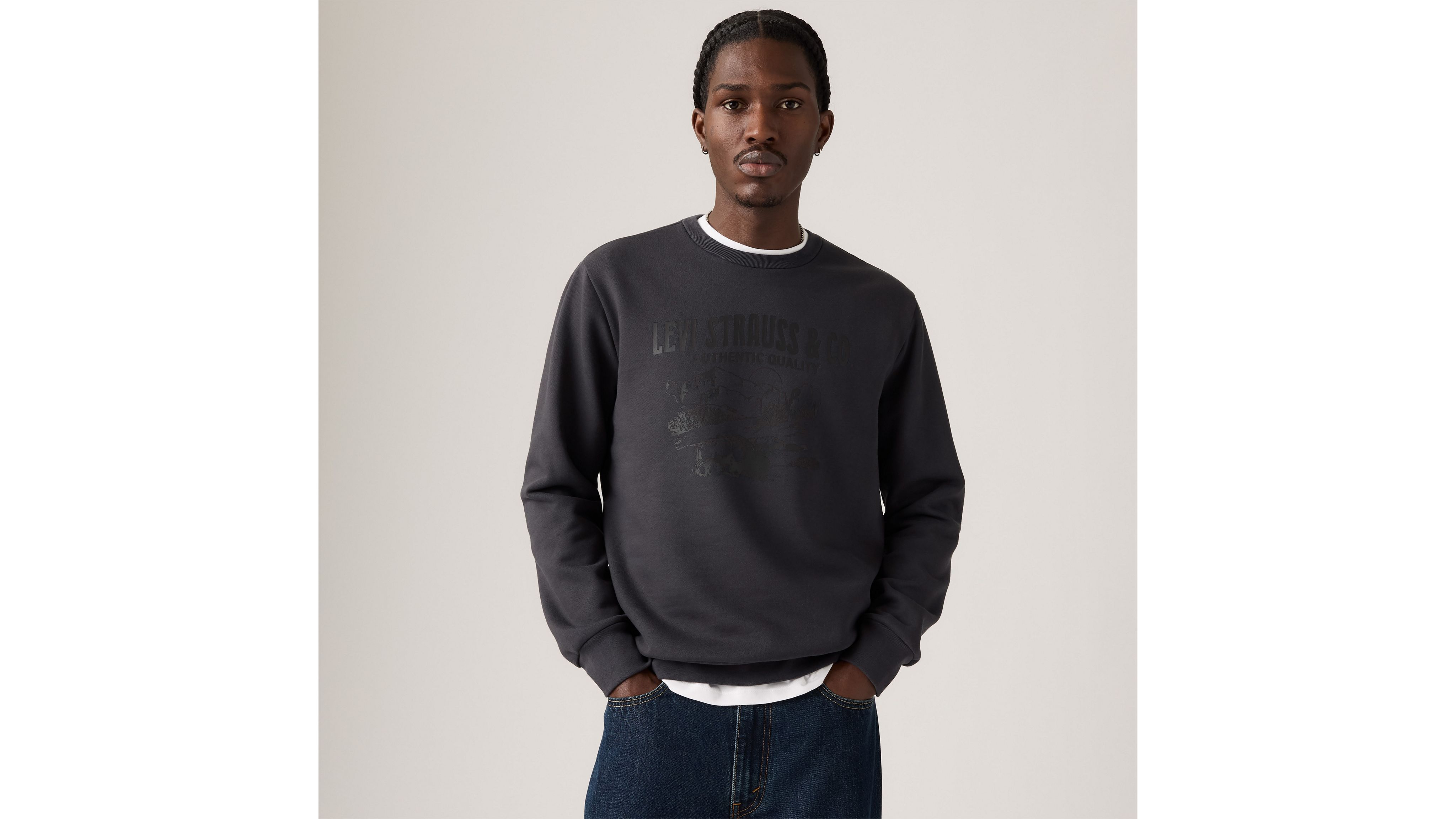 Толстовка с круглым вырезом и графическим принтом Standard Levi's, Bison Phantom - Black
Толстовка с круглым вырезом и графическим принтом Standard Levi's, Bison Phantom - Black