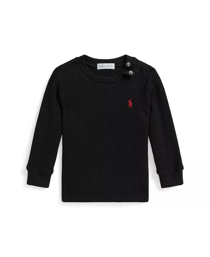 Детская футболка для мальчиков с вафельной вязкой Polo Ralph Lauren, черный
Детская футболка для мальчиков с вафельной вязкой Polo Ralph Lauren, черный