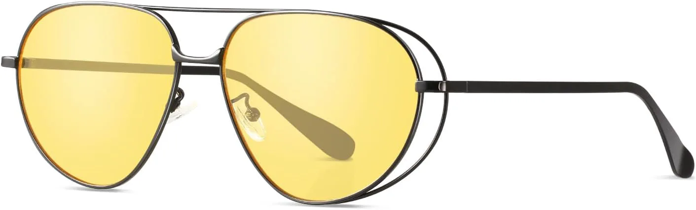 Солнцезащитные очки-авиаторы YDAOWKN в стиле ретро, золотистые, для женщин и мужчин, модные металлические солнцезащитные очки-авиаторы, Black Frame Yellow Lens
Солнцезащитные очки-авиаторы YDAOWKN в стиле ретро, золотистые, для женщин и мужчин, модные металлические солнцезащитные очки-авиаторы, Black Frame Yellow Lens