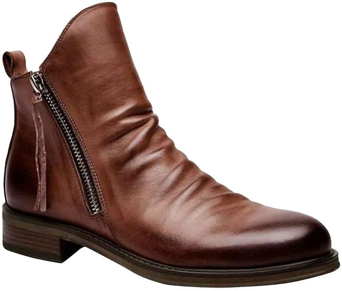 XBTEVUDAK Челси ботинки высокие Винтажная кожа Круглый носок Плоские короткие ботинки Туристические ботинки ботинки Ковбойские ботинки Вестерн ботинки, коричневый
XBTEVUDAK Челси ботинки высокие Винтажная кожа Круглый носок Плоские короткие ботинки Туристические ботинки ботинки Ковбойские ботинки Вестерн ботинки, коричневый