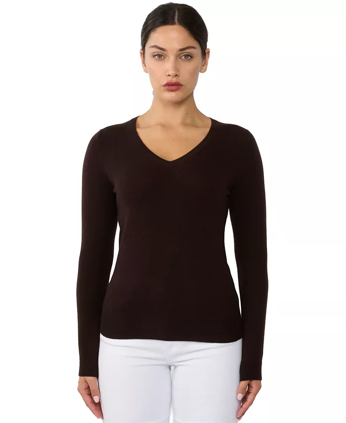 Женский свитер с V-образным вырезом и длинными рукавами из 100% чистого кашемира JENNIE LIU, коричневый
Женский свитер с V-образным вырезом и длинными рукавами из 100% чистого кашемира JENNIE LIU, коричневый