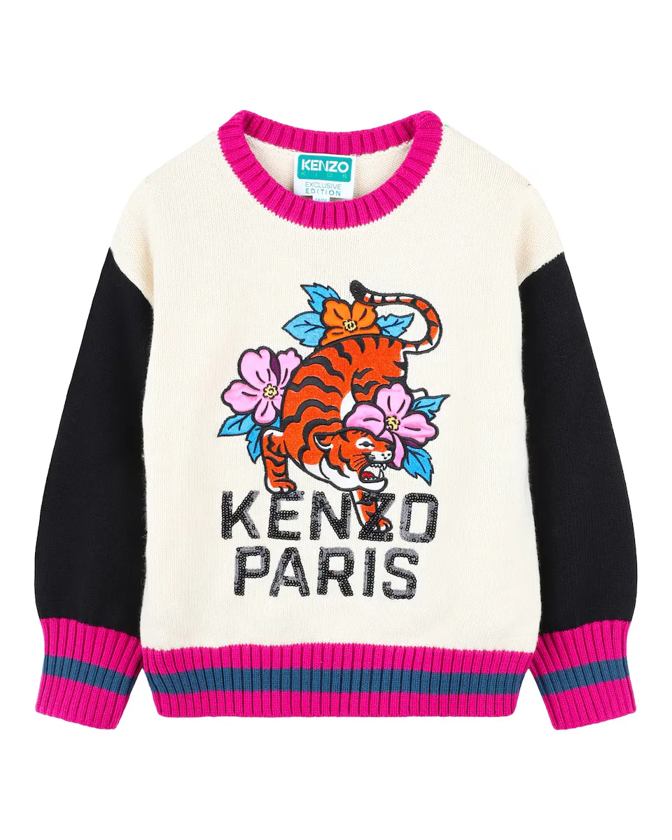 Свитер для девочки с контрастными рукавами и вышивкой спереди Kenzo Kids, цвет Natural
Свитер для девочки с контрастными рукавами и вышивкой спереди Kenzo Kids, цвет Natural